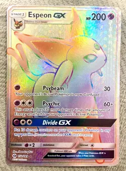 Pokemon Espeon GX 152/149 TCG Sun & Moon Rainbow Secret Rare Card NM - Image 1