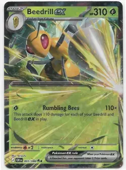 Beedrill ex Holo Double Rare ME04: Chaos Rising 003/086 NM - Image 1