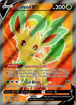 Leafeon V 166/203 Ultra Rare Evolving Skies Pokemon Near Mint - Image 2