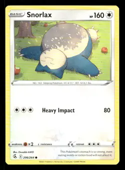 Snorlax 206/264 Fusion Strike NM/M Pokemon - Image 1