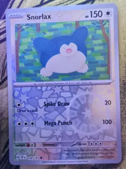 Snorlax 144/191 Common Surging Sparks Pokemon Reverse Holo Near Mint - Image 1
