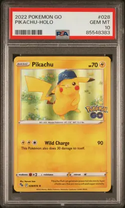 2022 POKEMON GO #028 PIKACHU-HOLO PSA 10 - Image 1