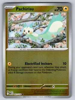 Pachirisu 051/132 Reverse Holo Common Mega Evolution Pokemon Near Mint - Image 1