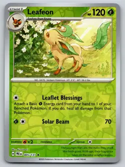 Leafeon 005/131 Reverse Holo Rare Prismatic Evolutions Pokemon Near Mint - Image 1