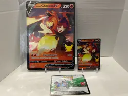 Pokemon - Black Star Promo - Lance's Charizard V SWSH133 + Jumbo + Code Card NM - Image 1