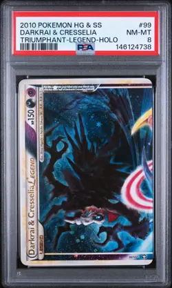 POKEMON HEARTGOLD & SOULSILVER TRIUMPHANT DARKRAI & CRESSELIA LEGEND-HOLO PSA 8 - Image 1