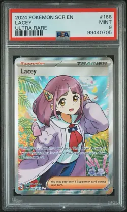 2024 POKEMON SCR EN-STELLAR CROWN ULTRA RARE #166 LACEY PSA 9 - Image 1