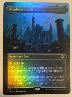 MTG English Magic Card BORDERLESS NM FOIL ACADEMY RUINS from Double Masters - Image 1