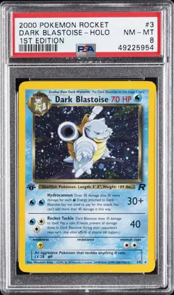 2000 POKEMON ROCKET 1ST EDITION #3 DARK BLASTOISE-HOLO PSA 8 - Image 1
