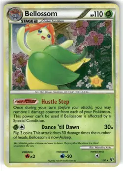 Bellossom 1/90 Heart Gold Soul Silver Undaunted Holo Rare Pokemon LP - Image 1