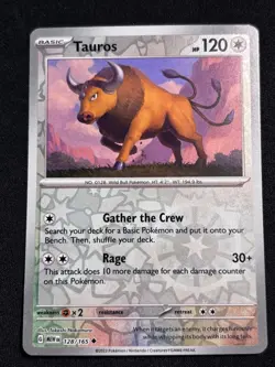 Tauros Reverse Holo NM 128/165 Scarlet & Violet 151 Pokemon Card - NM - Image 1