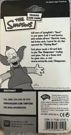 The Simpsons Trading Card Game Sideshow Bob Booster Pack With 11 Cards NEW - Image 2