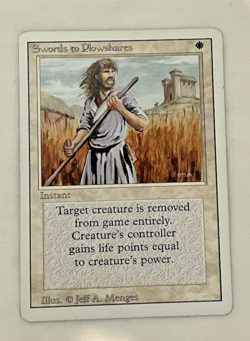 1x Swords to Plowshares Revised Edition MTG Magic the Gathering MP - Image 1