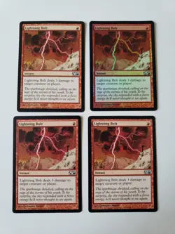 Lightning Bolt 4x x4 Core Set 2010 Regular LP (1 FOIL, 3 Regular) MTG Magic - Image 1
