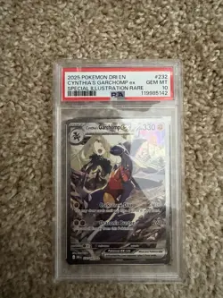 Pokemon TCG Cynthia's Garchomp EX Holo Card 232/182 Sv10: Destined Rivals PSA 10 - Image 1