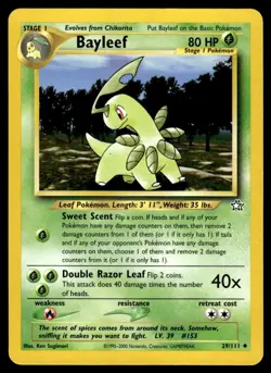 Pokemon TCG Bayleef Neo - Genesis #29 Stage 1/Uncommon - Image 1