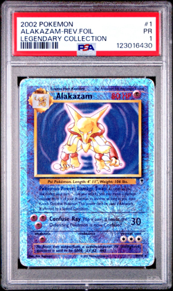 PSA 1 PR 2002 Pokemon Legendary Collection Alakazam 1/110 Reverse Holo Foil WOTC - Image 1