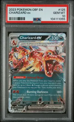 2023 POKEMON OBF EN-OBSIDIAN FLAMES #125 CHARIZARD EX PSA 10 - Image 1