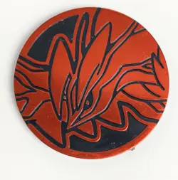 SHIPS SAME DAY Yveltal GX RED Collector Coin OFFICIAL Pokemon 2018 NEAR MINT - Image 3