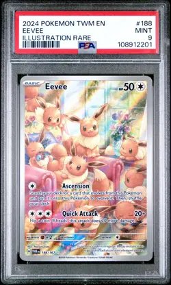 Eevee 188/167 Illustration Rare Twm En-twilight Masquerade Pokemon PSA 9 - Image 1
