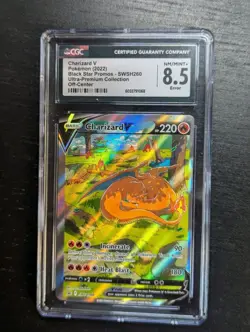 🔥 Pokemon SWSH Black Star Promo Ultra Premium ERROR Charizard V #260 CGC 8.5 ✨ - Image 2
