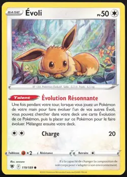 Carte Pokemon Evoli 119/189 Astres Radieux Francais - Image 1