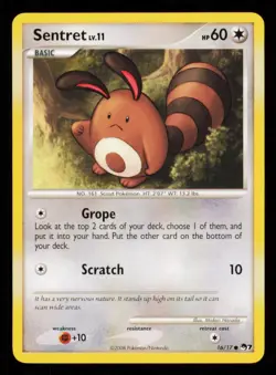 Pokemon Card Sentret lv.11 16/17 POP Series 6 Vintage Promo NM 2007 - Image 1