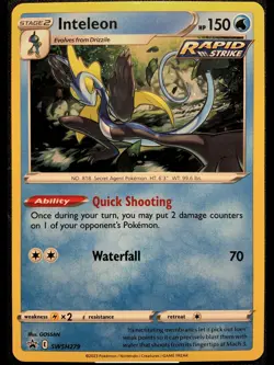 Pokemon TCG - Inteleon Black Star Promo SWSH279 Holo Rare - Image 1