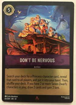 Cold Foil DON'T BE NERVOUS 1x Rare Disney Lorcana NM - Image 1