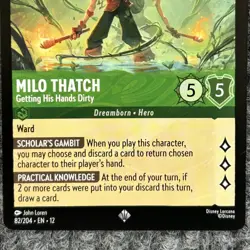 Disney Lorcana Wilds Unknown Milo Thatch 82/204 Super Rare - Image 4