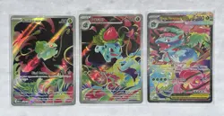 Pokemon TCG MEG Holo Full Art 3-Card Lot Bulbasaur/Ivysaur/Mega Venusaur ex - Image 1