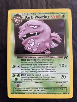 Pokemon TCG - Dark Weezing 14/82 Team Rocket Set Holo Card - Great Condition - Image 1