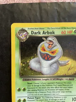 Pokemon TCG - Dark Arbok 2/82 Team Rocket Set Holo Card - Great Condition - Image 3