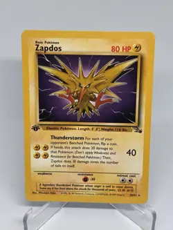 1999 Pokemon Fossil 1st Edition Zapdos Non-Holo Card 30/62 - Image 1