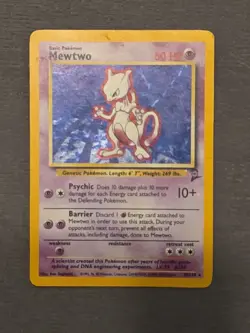 Holo Rare Mewtwo 010/130 Base Set 2 Pokemon Trading Card Game TCG WOTC - Image 1
