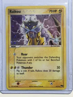 Raikou 3/17 Swirl POP Series Holo Rare Pokemon Card Series 2 Vintage 2006 - Image 1