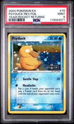 2004 POKEMON EX TEAM ROCKET RETURNS PSYDUCK #70 REVERSE PSA 9 MINT #113024071 - Image 1