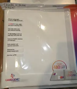 GAMEGENIC CASUAL ALBUM 24-POCKET BINDER PORTFOLIO WHITE HOLDS 480 CARDS NEW - Image 2