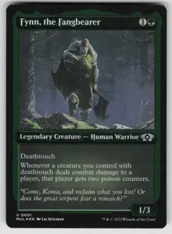 MTG FYNN, THE FANGBEARER (FOIL ETCHED) 91 MOM: MULTIVERSE LEGENDS NM FOIL - Image 1