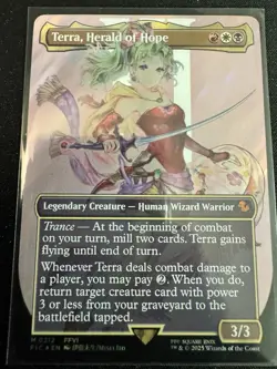 MTG Terra, Herald of Hope (Borderless) (Surge Foil) Commander: Final Fantasy NM - Image 1