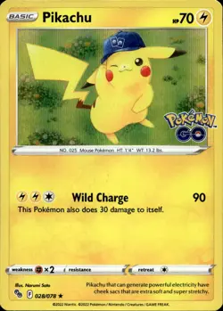 Pikachu (28) Holo Holo Rare Pokemon GO 028/078 LP - Image 1
