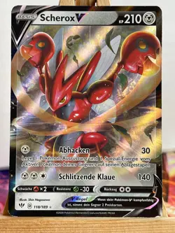 Scherox V 118/189 Flammende Finsternis Deutsch NM Pokemon - Image 1