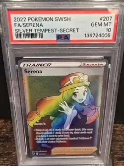 PSA 10 2022 POKEMON SWORD & SHIELD SILVER TEMPEST | SECRET FULL ART/SERENA 207 - Image 1