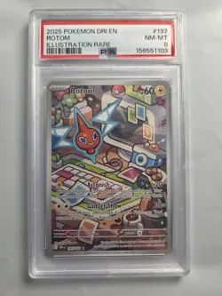 2025 Pokemon DRI EN Rotom Illustration Rare #197 PSA 8 - Image 1