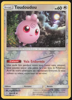 Carte Pokemon Toudoudou 168/236 Eclipse Cosmique REVERSE Francais - Image 1