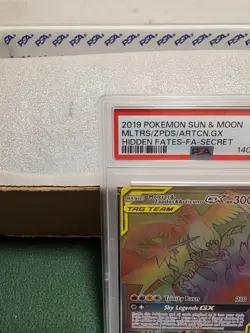 Pokemon TCG: Moltres/Zapdos/Articuno GX 2019 Hidden Fates #69/68 Secret, PSA 9 - Image 2