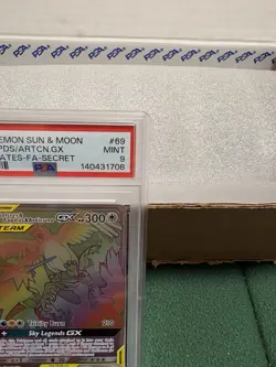 Pokemon TCG: Moltres/Zapdos/Articuno GX 2019 Hidden Fates #69/68 Secret, PSA 9 - Image 3