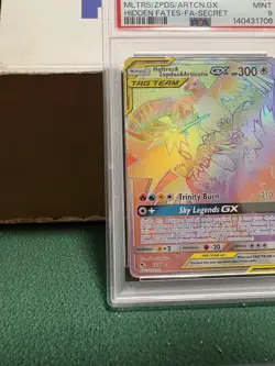 Pokemon TCG: Moltres/Zapdos/Articuno GX 2019 Hidden Fates #69/68 Secret, PSA 9 - Image 5