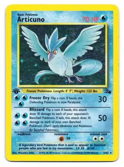 Articuno 2/62 Holo Rare Fossil Pokemon 1st Edition HP - Image 1