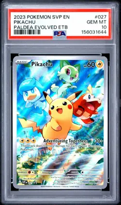 Pokemon 2023 Pikachu 027 Black Star Promo Paldea Evolved ETB GEM MINT PSA 10 - Image 1